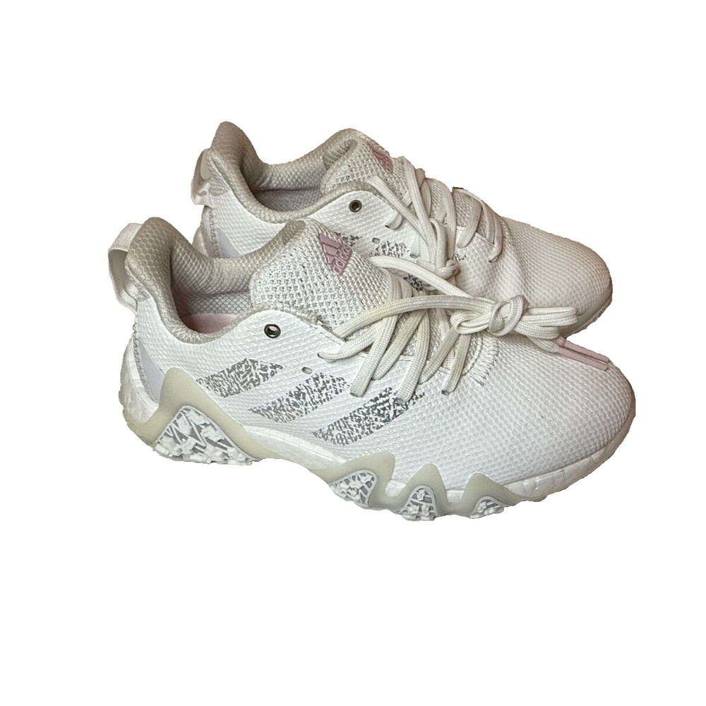 Golf Shoes women adidas CODECHAOS‎ 22 Spikeless WHITE SILVER PINK Size US 7